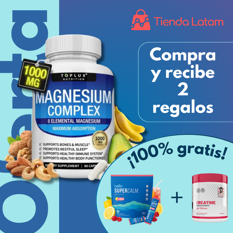 🎄 MAGNESIUM COMPLEX 8-EN-1 ⭐ Navidad Especial – ¡Compra 1 y Gana 2 Regalos Exclusivos!  🎁 SuperCalm 20 Sachets + Creatine Monohydrate 240g TOTALMENTE GRATIS